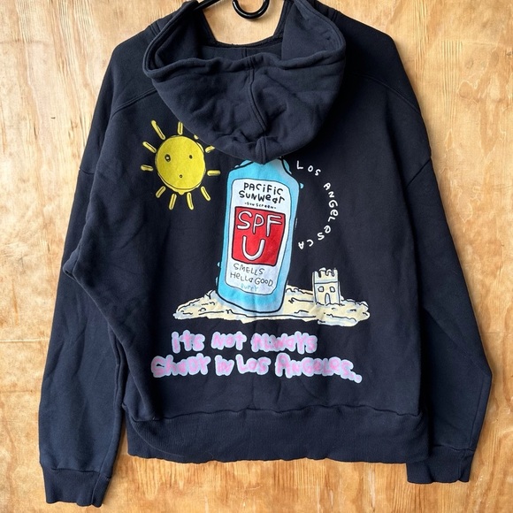 Pacsun Fun Black Sunscreen Hooded Sweatshirt - Picture 10 of 10